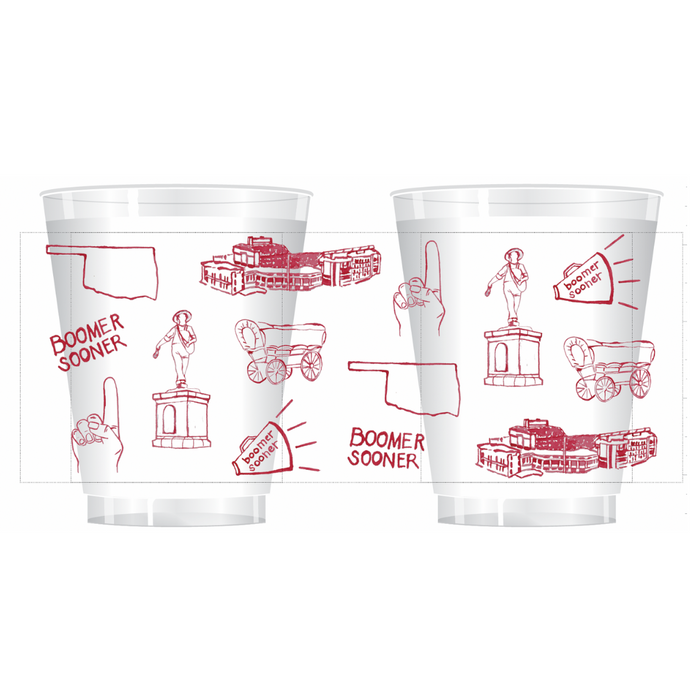 OU Shatterproof Cups - Set of 8
