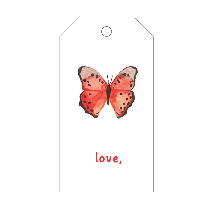 Red Butterfly Gift Tags