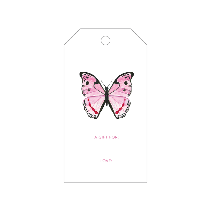 Pink Butterfly Gift Tags