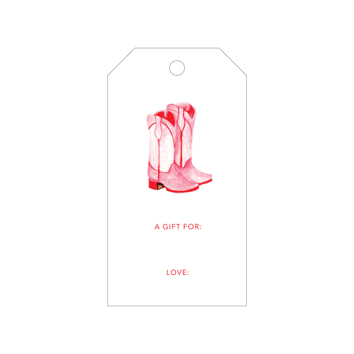 Pink Cowgirl Boots Gift Tags