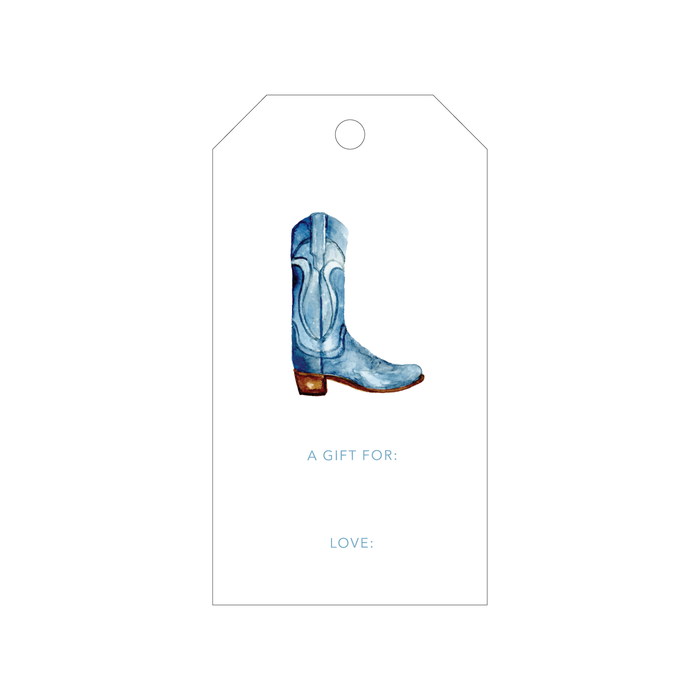 Blue Cowboy Boot Gift Tags