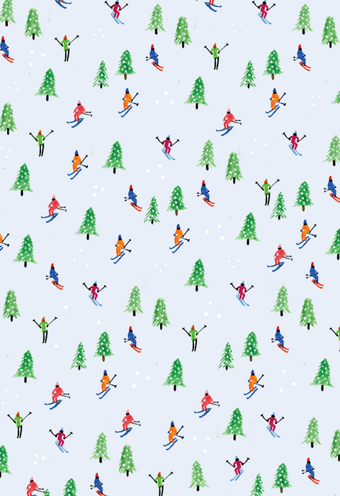 Wrapping Paper - Skiers